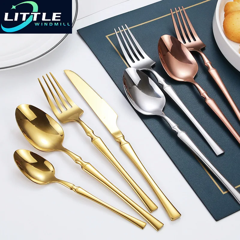 

Cutlery Set Matte Gold Cutlery Set Stainless Steel Dinnerwar Steel Gold Forks Spoons Knives Steel Cutlery Set Silverware Set