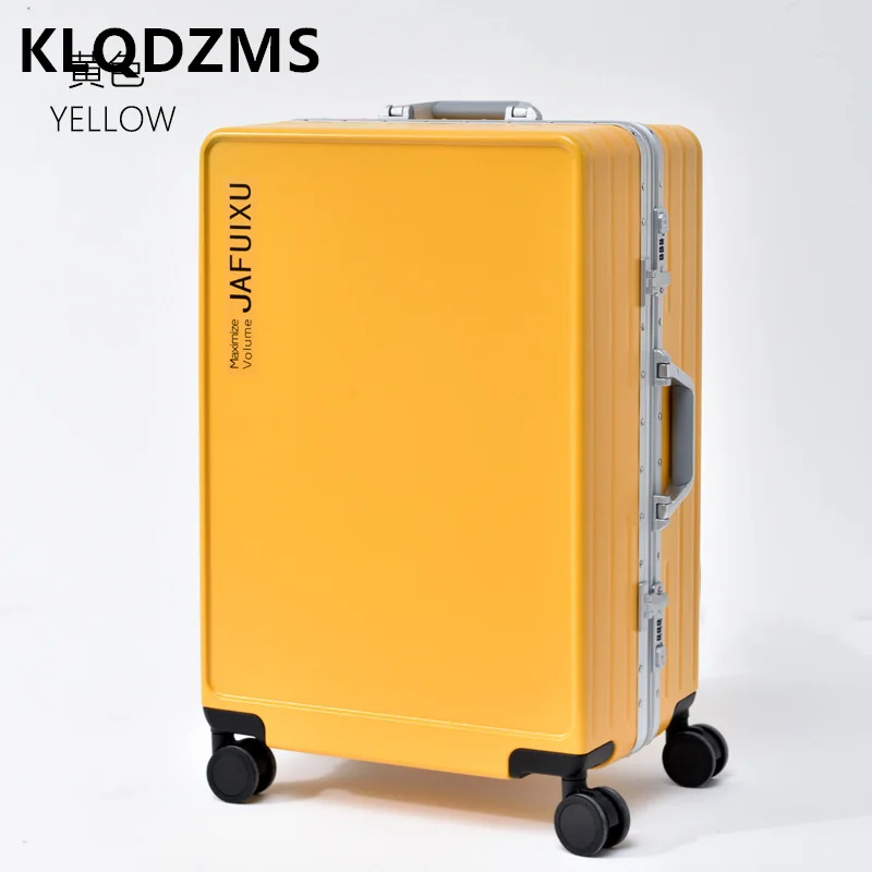 KLQDZMS Men's New Suitcase Aluminum Frame Silent Universal Wheel Girls Luggage 20 