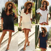 Beach Cover Up Women Outfits Pareo Crochet Dress Swimwear Summer Swimsuit Cover-up for Woman Black Tunic Ups 2022 Playa Dresses