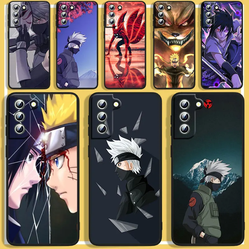 

Naruto Anime Akatsuki Uchiha Luxury Phone Case For Samsung S8 S9 S10 S20 S21 S22 Plus S10e Lite Ultra FE Black Silicone luxury