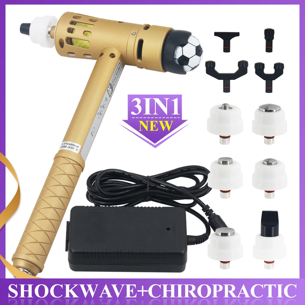 

180mj Shockwave Therapy Machine 11 Heads ED Treatment Pain Relief New Chiropractic Gun Shock Wave 2in1 Massage Tool