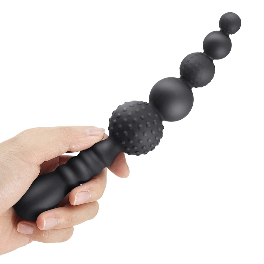 Anal Plugs Handheld 5 Soft Silicone Male Prostate Massage Anal Pull Beads Sex Toys Couples Female Vaginal Masturbator