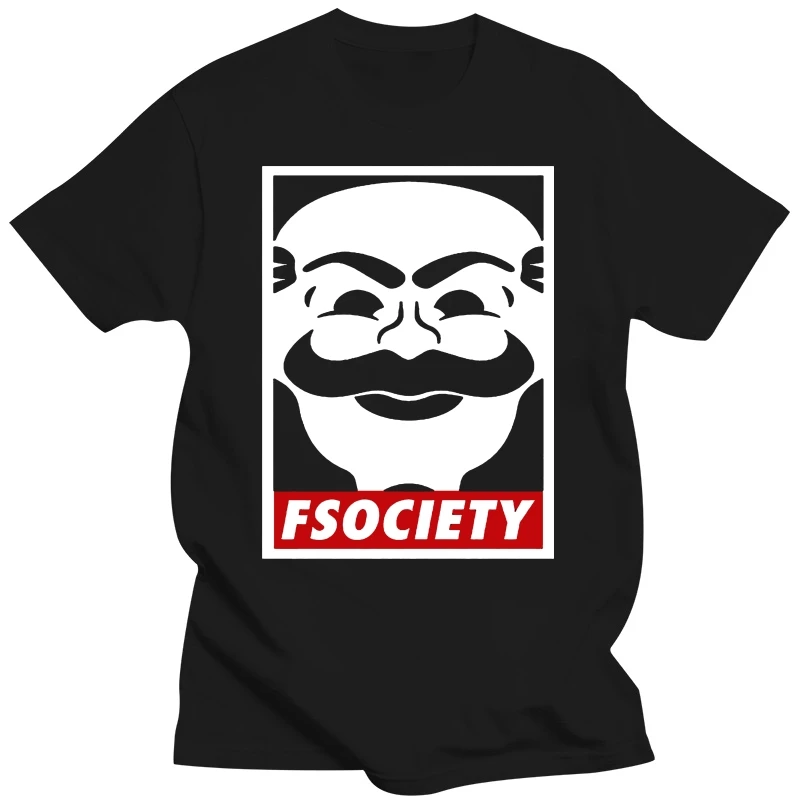 для мужчин ФУТБОЛКА FSOCIETY ANONYMOUS MR. ROBOT VENDETTA Мужская летняя мужская футболка с