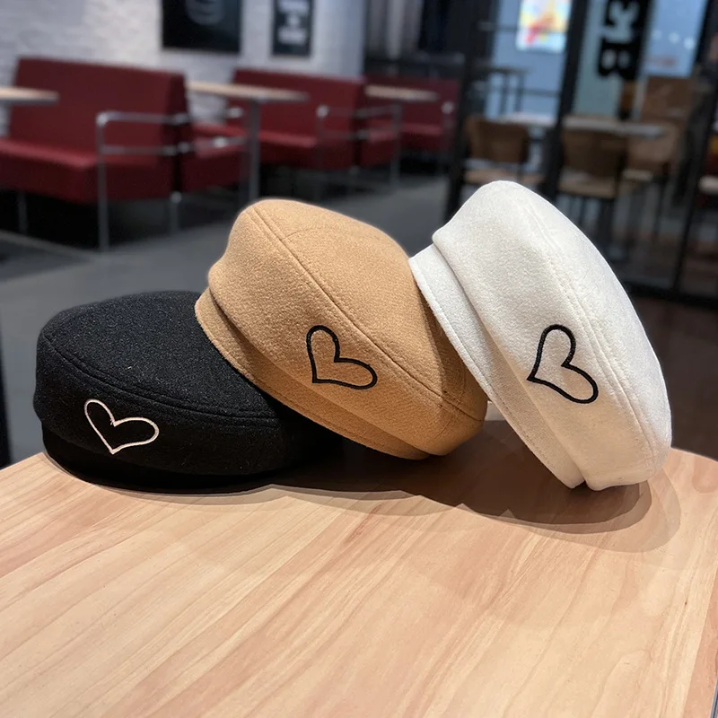 

10 шт. женский берет для девочки художественная теплая плоская шапка бини для осени зимы шапка берет в стиле винтаж шапки однотонная шапка Ко...