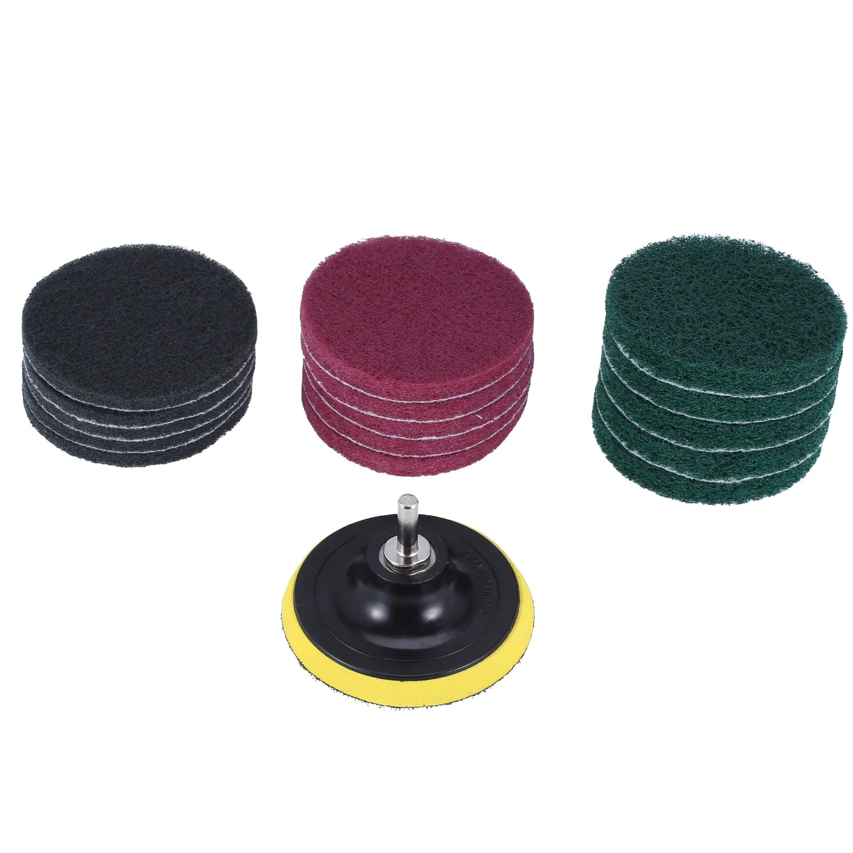 

16Pcs 4 Inch Drill Power Brush Tile Scrubber Scouring Pad Cleaning Kit with 4 Inch Disc Pad Holder 3 Different Stiffness