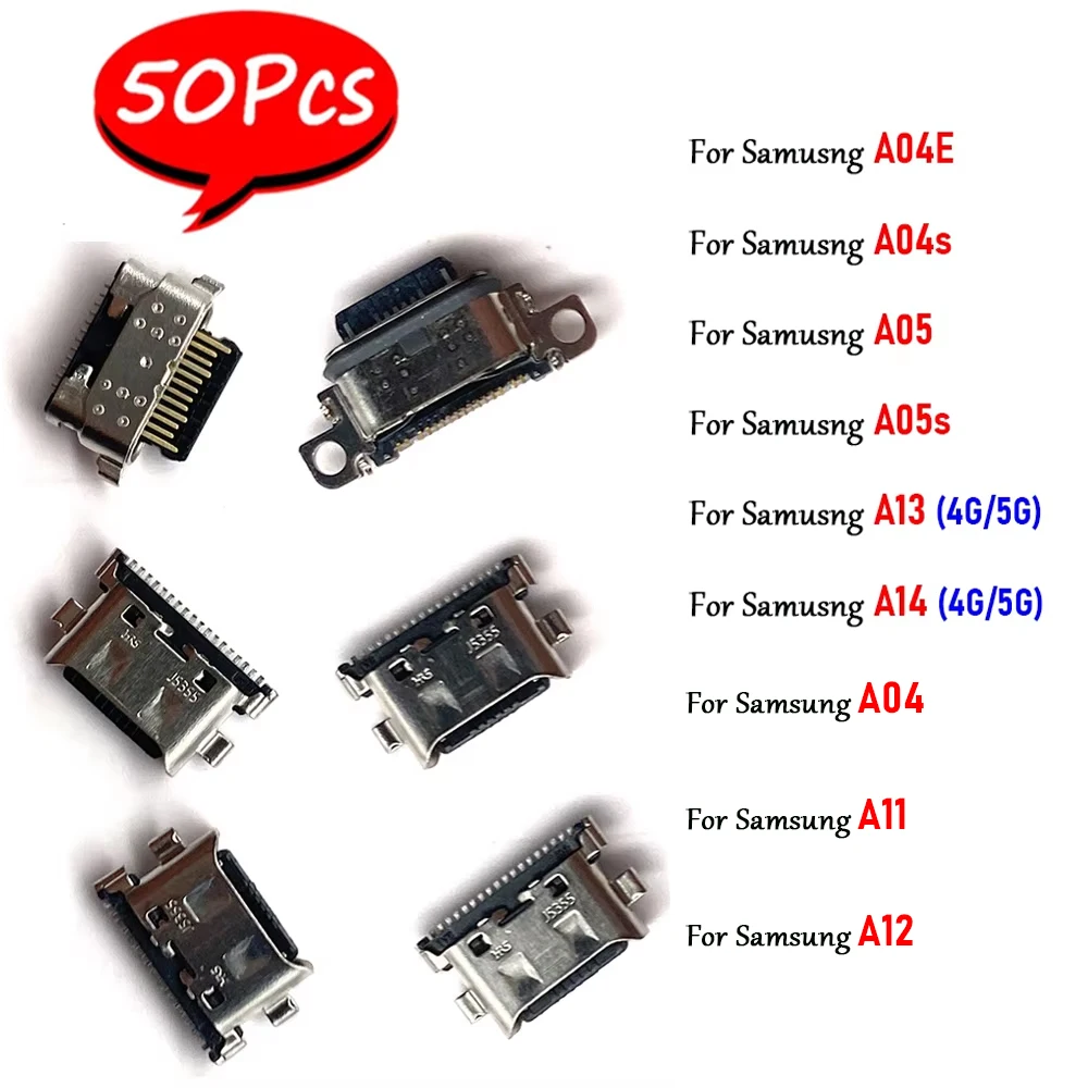 Разъем Micro USB для зарядки Samsung A04E A04S A05 A05S A13 4G 5G A14 A145P A146B A04 A11 A12 A145 50 шт.
