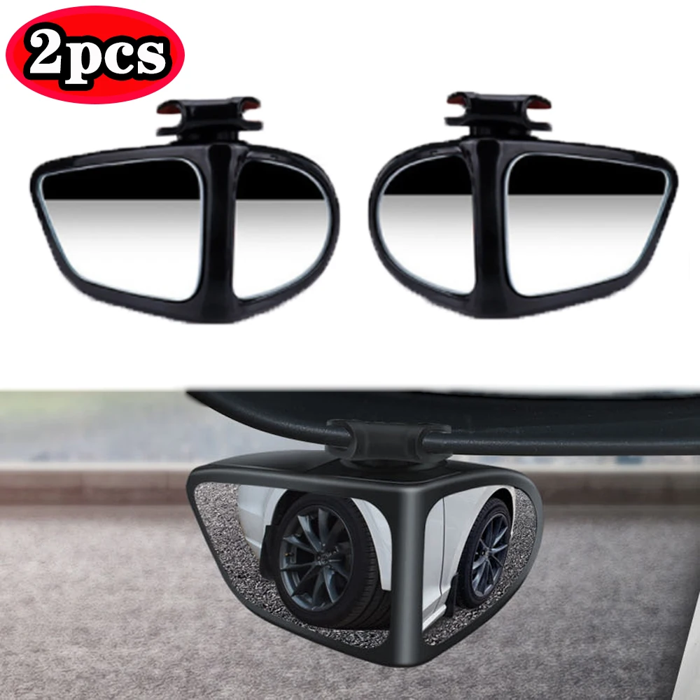 

2Pcs Car Blindspot Mirror 360Degree Rotatable Car Mirror Adjustable Wide Angle Exterior Rear View Blind Spot Detection Parking