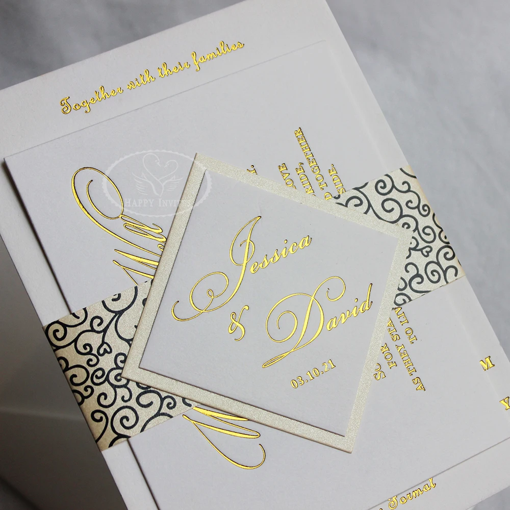 100 шт. Обычная простая фотобумага г/кв. М хлопковая бумага с золотой фольгой