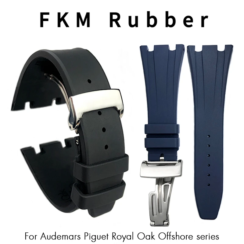 

28mm Rubber Watchbands for Audemars Piguet FKM Rubber 26170 15710 OFFSHORE Piet Watch Band Starp Folding Buckle Bracelets