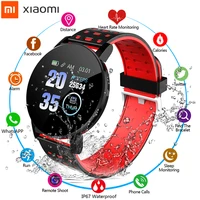 xiaomi 119plus smart watch blood pressure sport tracker waterproof bluetooth bracelet heart rate monitoring for android ios
