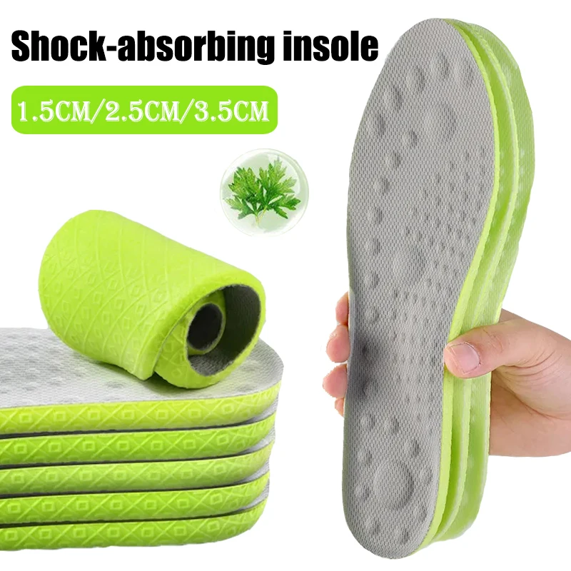 

New Invisible Height Increase Insoles for Shoes Men Women Green Sole Orthopedic Anti-Slippery Arch Support Insole for Feet Care