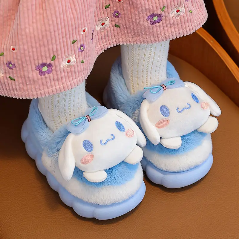 

Осенне-зимняя детская хлопковая обувь Cinnamoroll, мягкие домашние утепленные и бархатные хлопковые тапочки для девочек