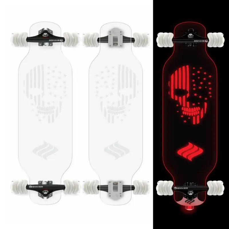 

Clear Skull Complete Longboard with Lights