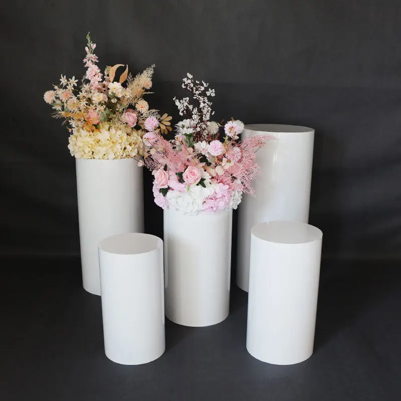 

3pcs/5pcs New Wedding Props Wrought Iron Cylindrical Dessert Stand For Party Wedding Reception Area Layout Window Decoration