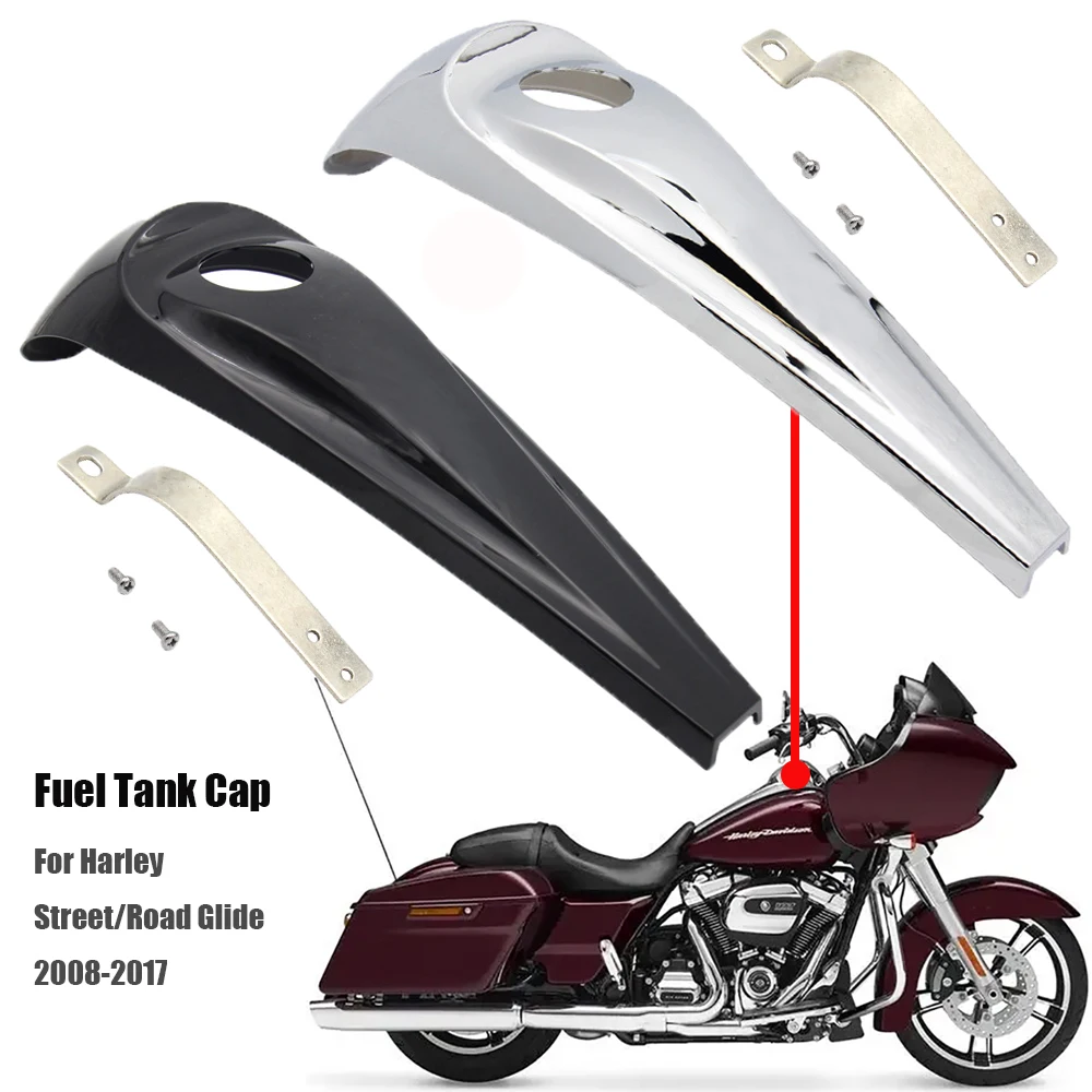 BLACK/Chrome For Street/Road Glide 2008-2017 Signature Jim Nasi Smooth Dash With Vented Fuel Tank Cap