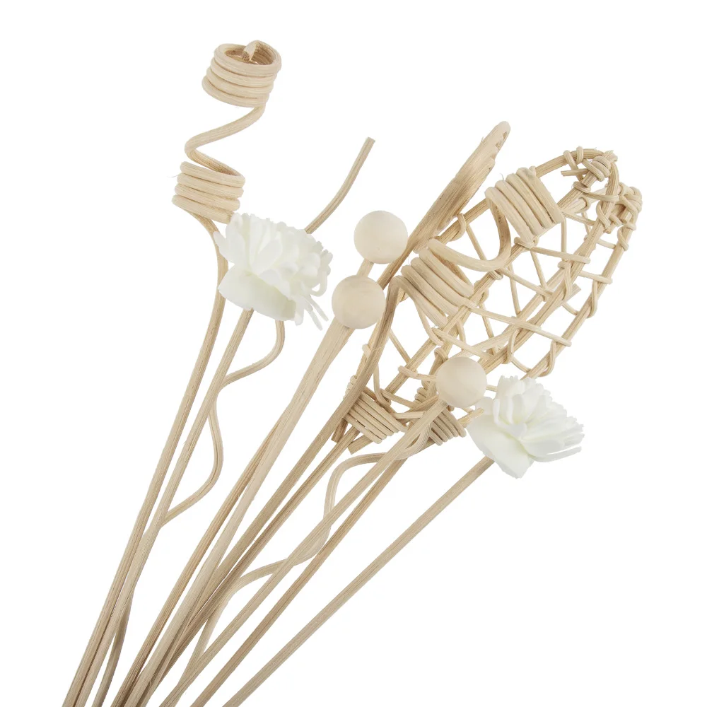 

12 шт., диффузор из натуральной ротанговой трости, набор для ароматерапии без запаха эфирного масла