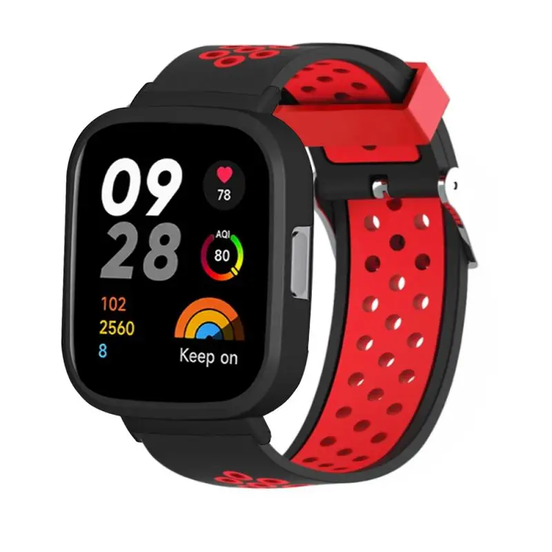 

Ремешок для Redmi Watch 3 двухцветный, спортивный силиконовый браслет с отверстием для воздуха, Сменный Чехол для Redmi Watch 3