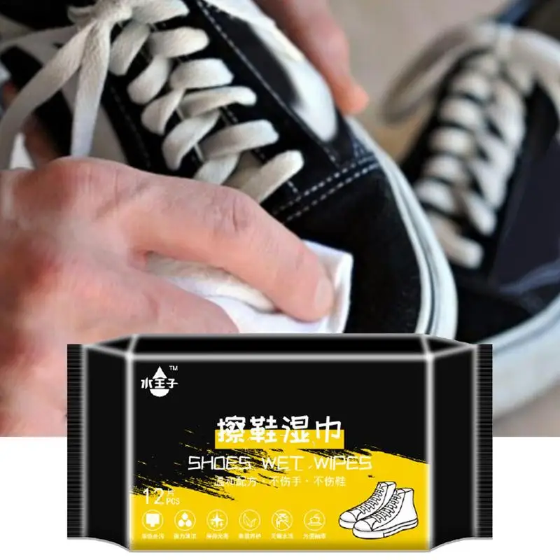 

A Pack Of 12 Pieces Portable Disposable Cleaning Wipes White Shoe Shoes Cleaning Wipes Sneakers Cleaning Wet Wipe Shoe Cleaner