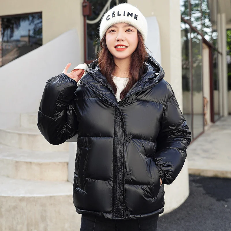 Thicken Bread Coats Short Down Padded Coat Women's Korean Autumn Winter Coat Padded Jacket Women 2022 New Hooded Parkas