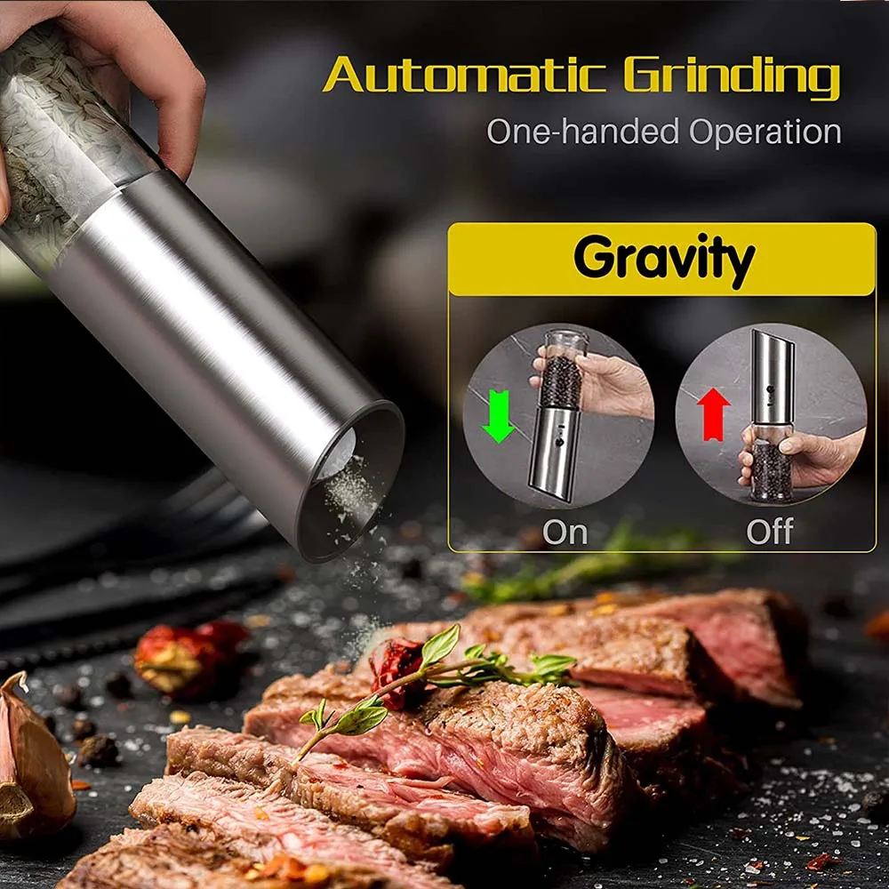 

Core Mill Kitchen Tools Electric Automatic Mill Pepper Salt Grinder USB Rechargeable Wireless Peper Spice Grain Mills Porcelain
