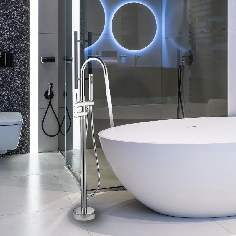 

Landing Faucet Silver Metal Brass Silver Brass [US Stock]