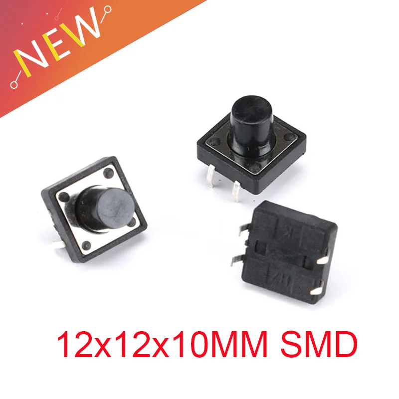 

20 шт. 12X12x10 мм 4-контактный DIP TACT кнопочный переключатель микроключ тактильные переключатели мощности 12x12x10 12*12*10 мм световой сенсорный