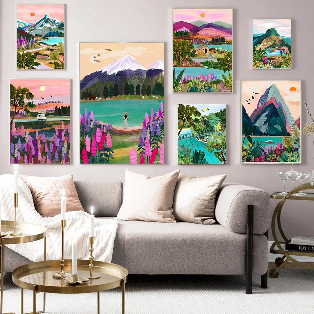 

DIY Digital Oil Painting NZ Blue Pools Lake Tekapo Travel Handpainted Wall Bedroom Home Decor Kids Room Decoration Unique Gift