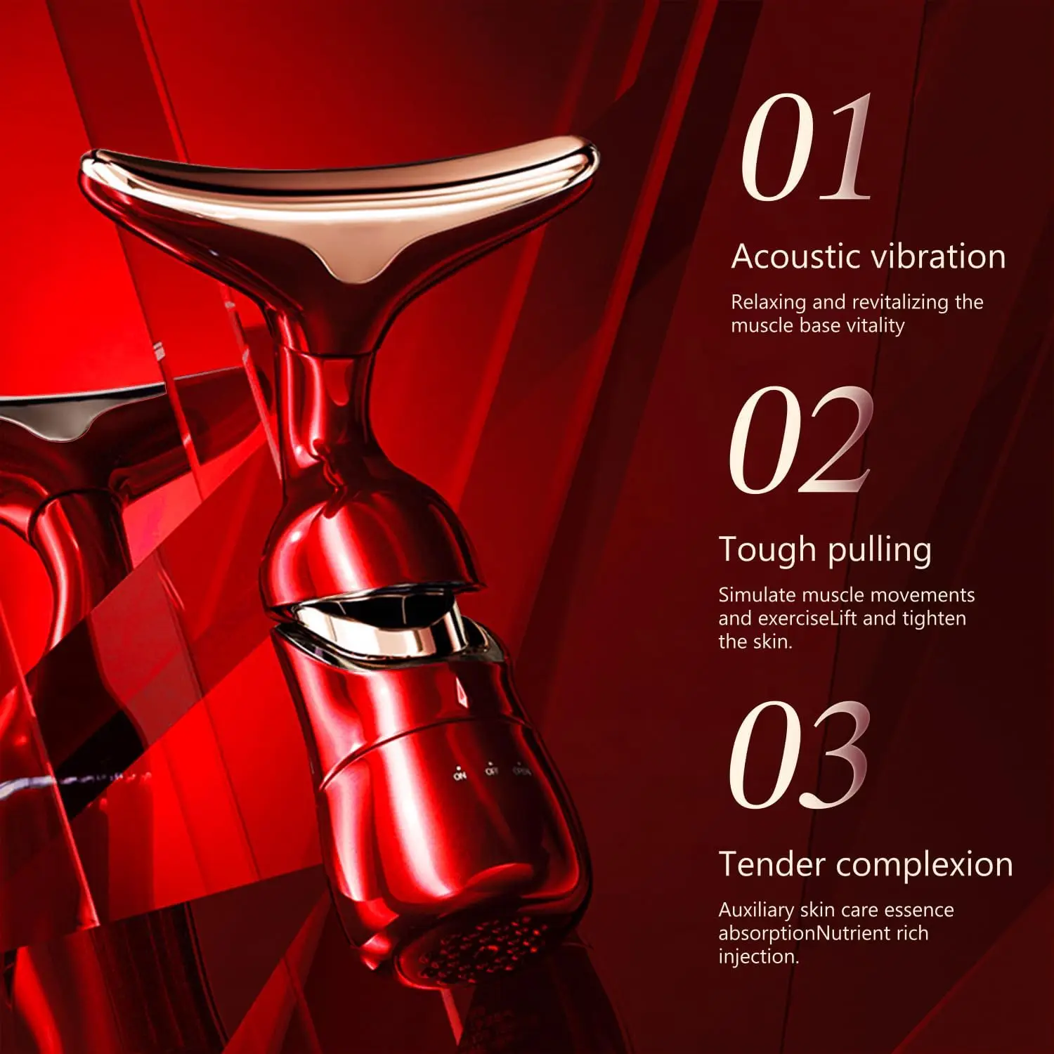 Массажер для лица 3-в-1 лифтинг и укрепление шеи похудение омоложение кожи