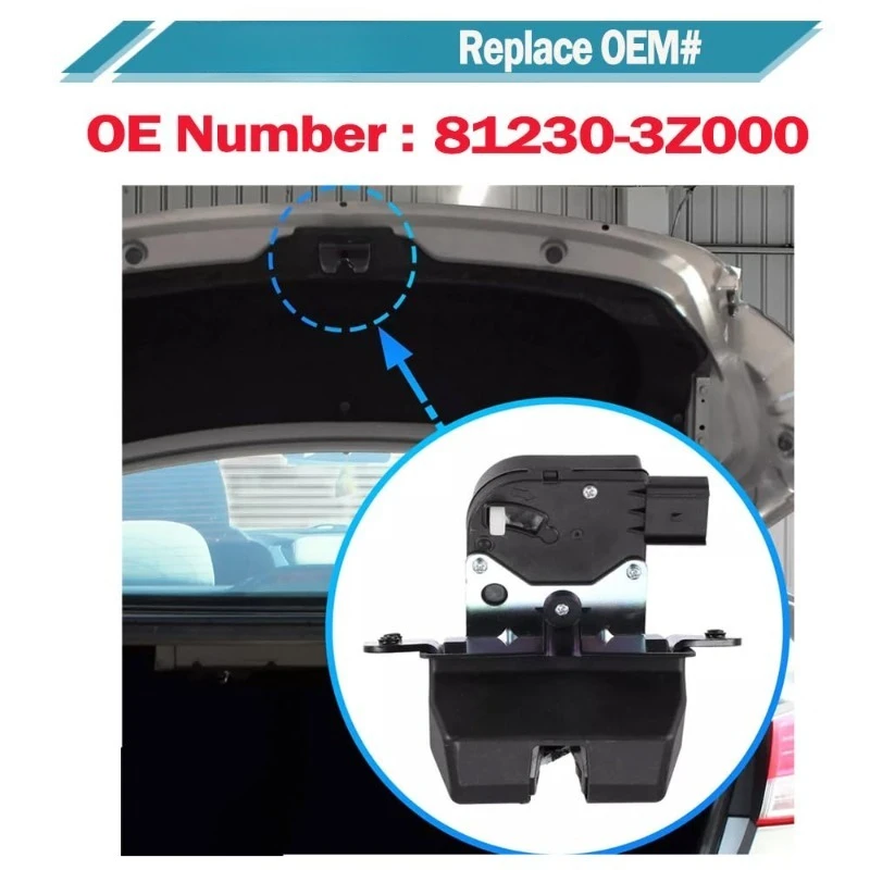 Фото Привод замка багажника 81230-2W000 812302W000 для Hyundai Santa Fe Sport 2013-2016, Kia Soul, замок двери багажника №2