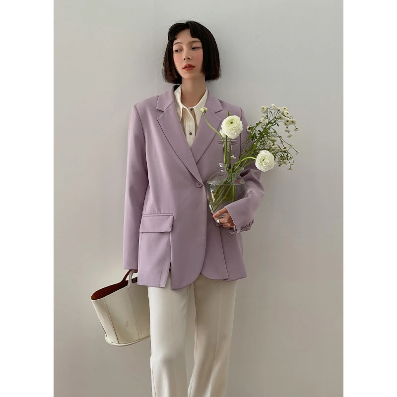 High Quality Blazer Coat Women Korean Fashion Loose Chic Blazer Jacket Women 2022 Spring Autumn Elegant Jackets Female CX2633