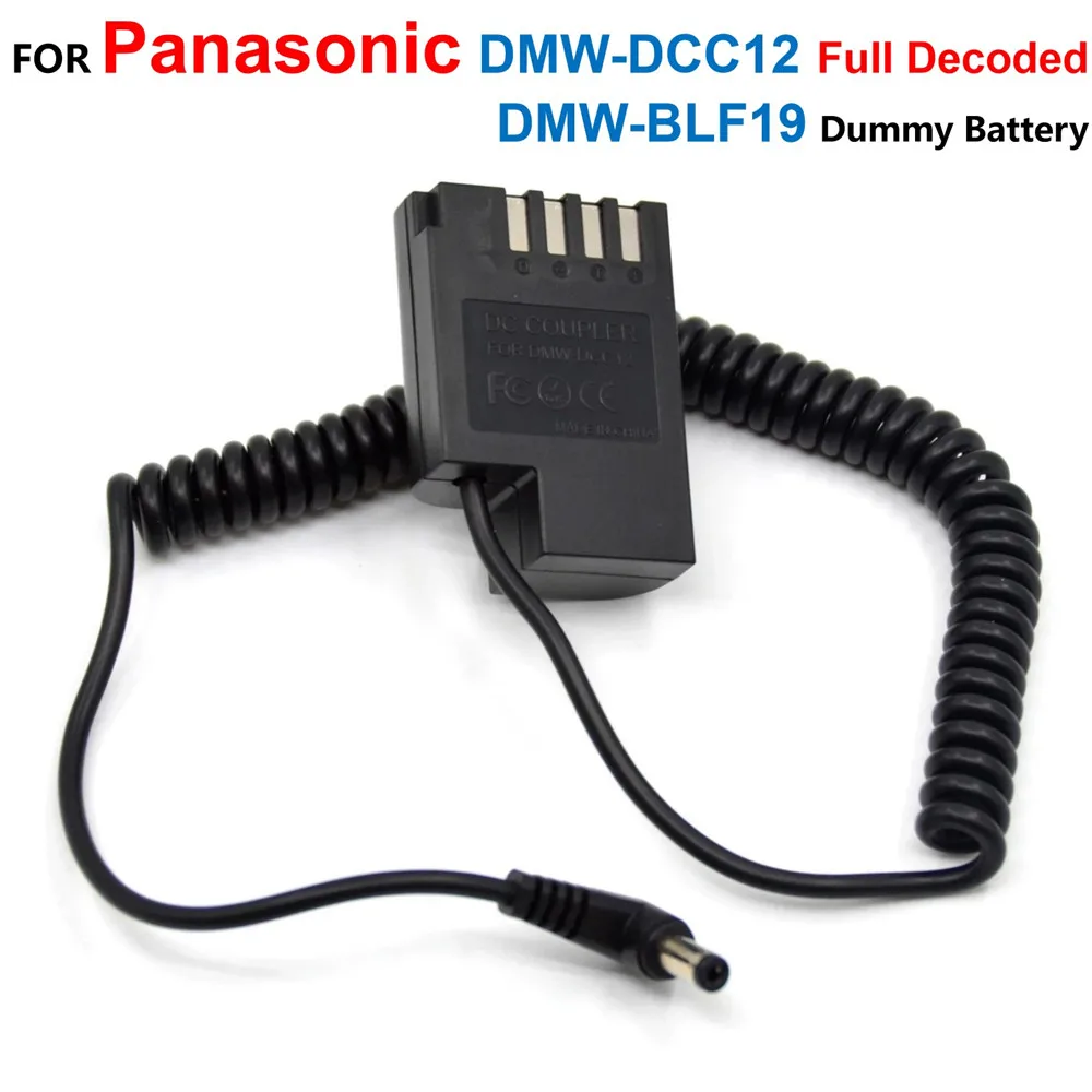 

DMW-DCC12 Full Decoded DC Coupler DMW-BLF19 Fake Battery Spring Cable For Panasonic Lumix DMC-GH5s GH5 G9 DMC-GH3 GH4 GH5 Camera