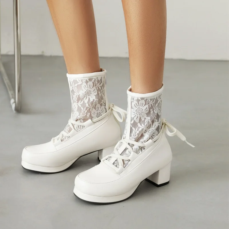 Big Size Spring Autumn Women Lolita Shoes Sweet Bowtie High Heel Shoes Candy Color Pear Cosplay Party Pumps Girls Princess Shoes