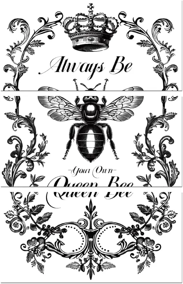 

Винтажные наклейки-переводки Queen Bee 3 шт.