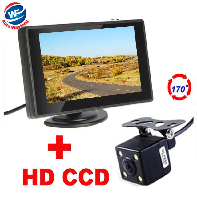 

Auto Parking Assistance System 4LED Car Rearview Camera+4.3" TFT LCD Monitor 2 in 1 CCD 170 Angle car backup camera Car Monitor