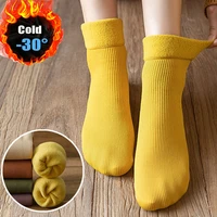 2022 new winter warm women socks thicken thermal soft sock casual solid color wool cashmere home floor sock snow boots size35 40