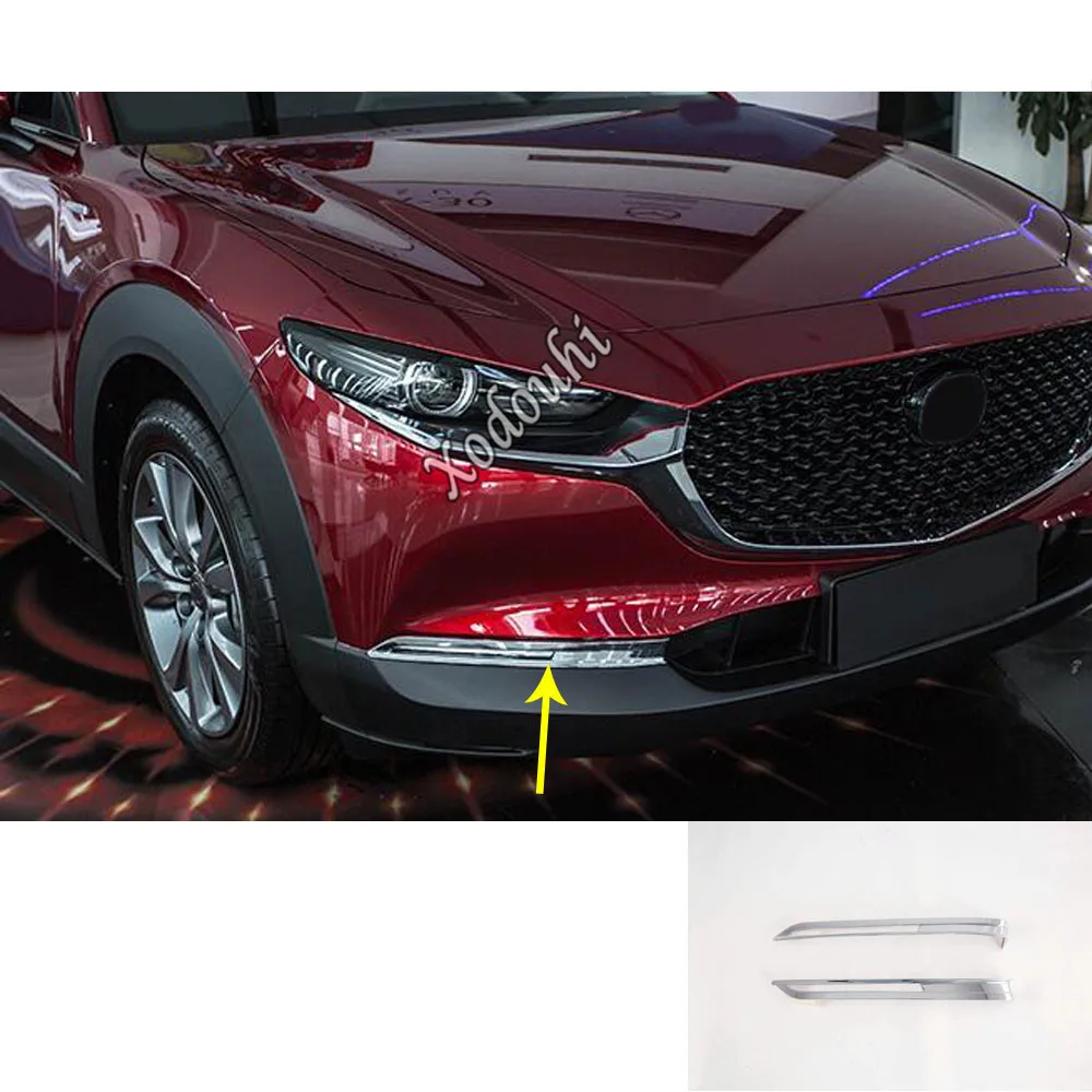 

Крышка кузова автомобиля, передняя противотуманная фара, детектор, рамка, палочка, ABS/стальная отделка, 2 шт. для Mazda CX-30 CX30 2020 2021 2022 2023