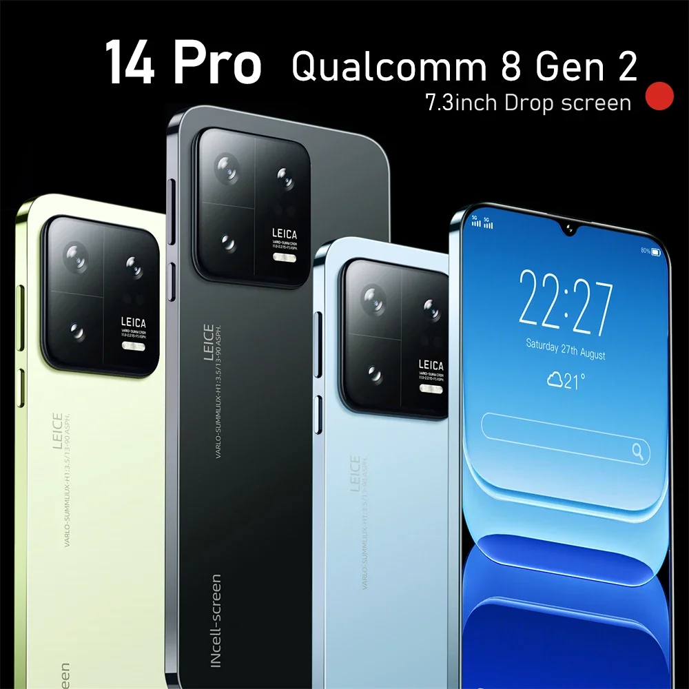 

New Original M14 Pro Cellphones 7.3HD SmartPhone 5G Mobile Phones 16+1TB Dual Sim 48MP+108MP 7800mAh Android Unlocked Cell Phone