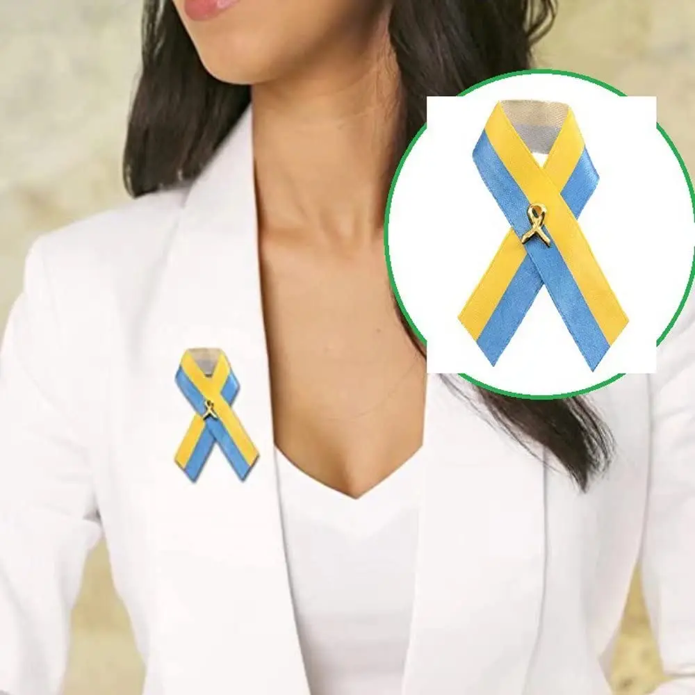 

Ukraine Flag Ribbon Brooch Pins , ucrania Flag Peace Knot Brooch, Ukraine Pins, Ukraine Flag Ribbon Blue and Yellow