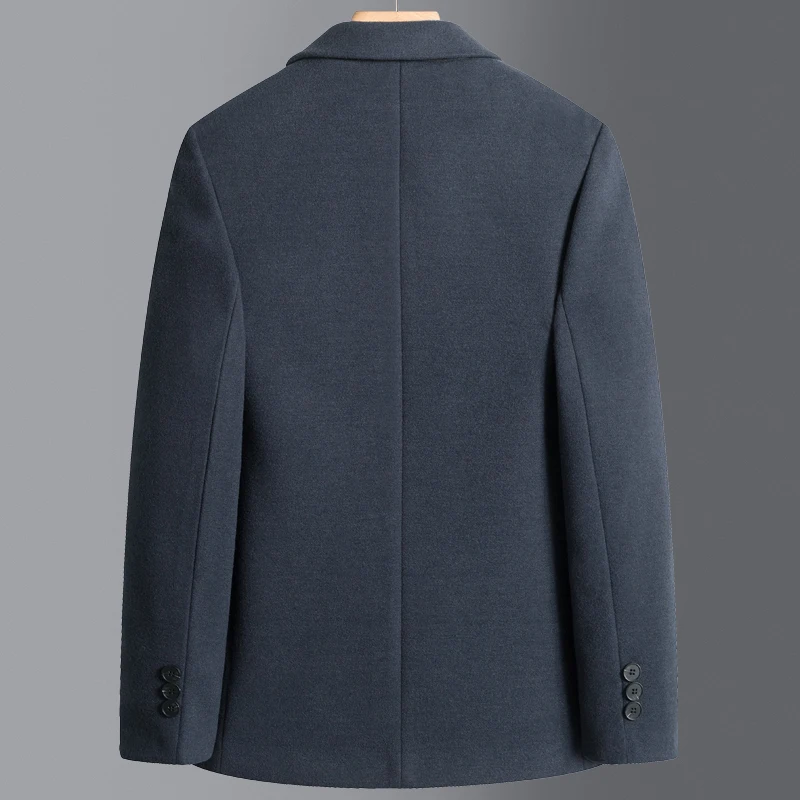 Новинка 2024 мужские твидовые блейзеры из овечьей шерсти синие серые черные