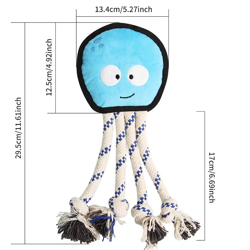 Pet Dog Toy Cute Squid Chew Squeak Toys Bite Resistance Plush Puppy Cat Teeth Cleaning Training Interactive Toys Pet Supplies images - 6