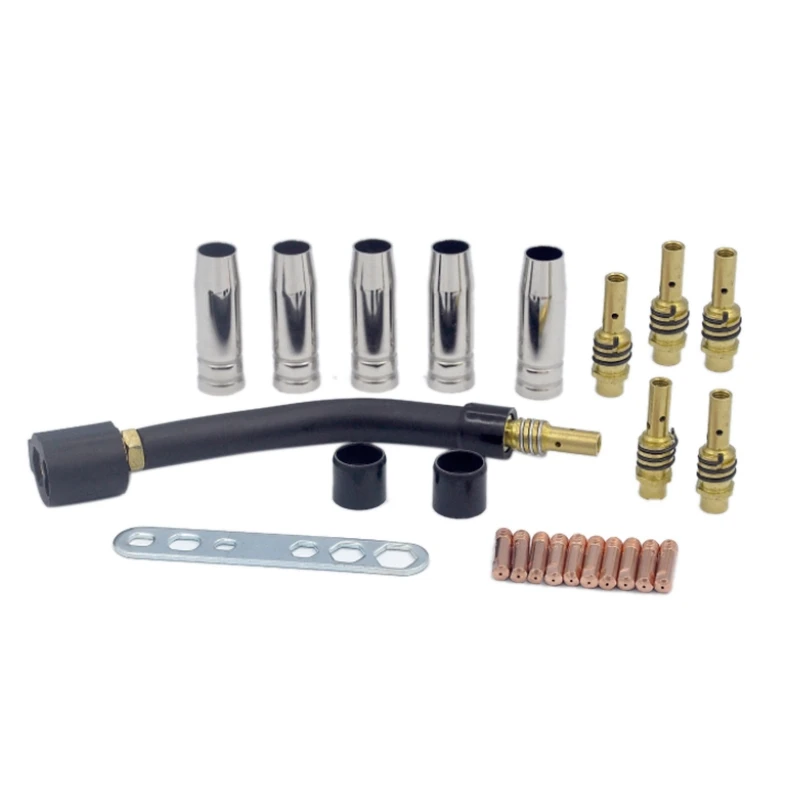 

24Pcs/Set 15AK Binzel Torch Tool Consumables Electrode And Shield Cups And Link Rod Tips Goose Neck Bend
