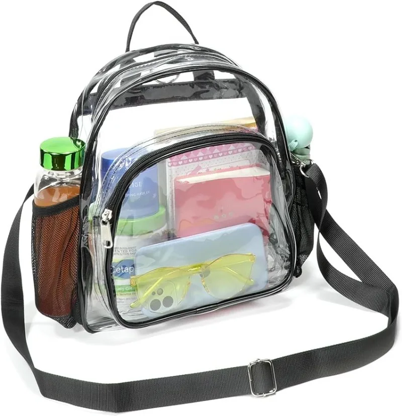 

Clear Small Backpack 12x6x12 in Stadium Approved Clear Bags for Women Stadium Concerts Festivals Sports Events