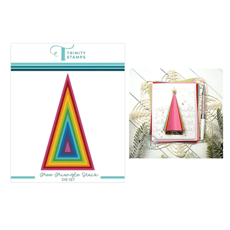 

Christmas Tree Triangle Stack Metal Cutting Dies New 2023 Scrapbooking For Paper Making Embossing Frame Card no Stamps