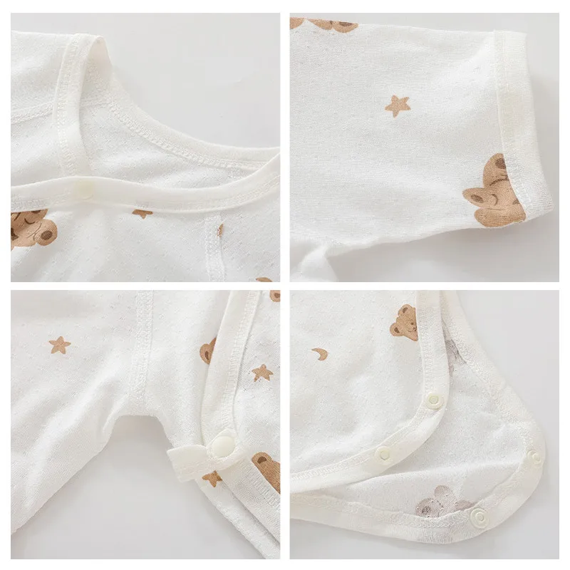 Летний комбинезон для новорожденных детское треугольное боди с милым принтом