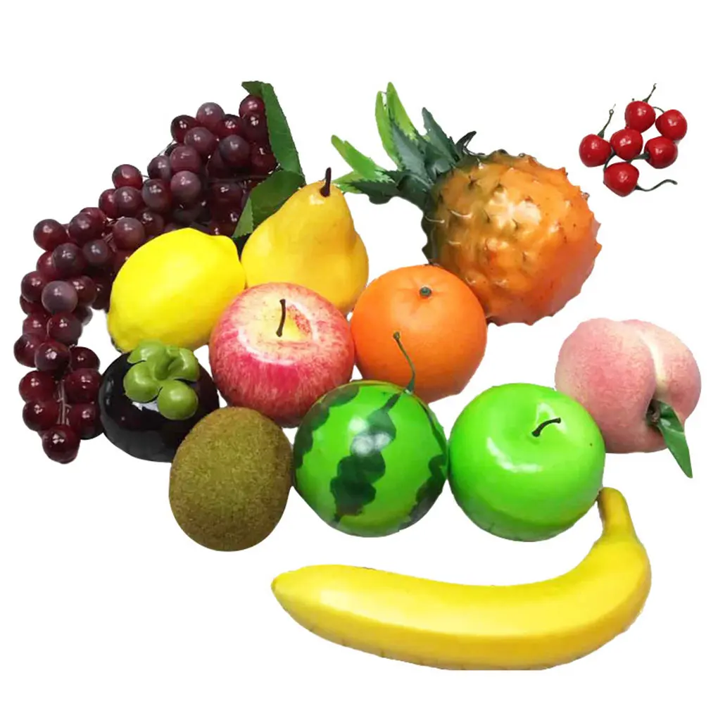 

Artificial Fruit Set Simulation Grape Orange Watermelon Home Office Table Ornament Fake Foam Fruit