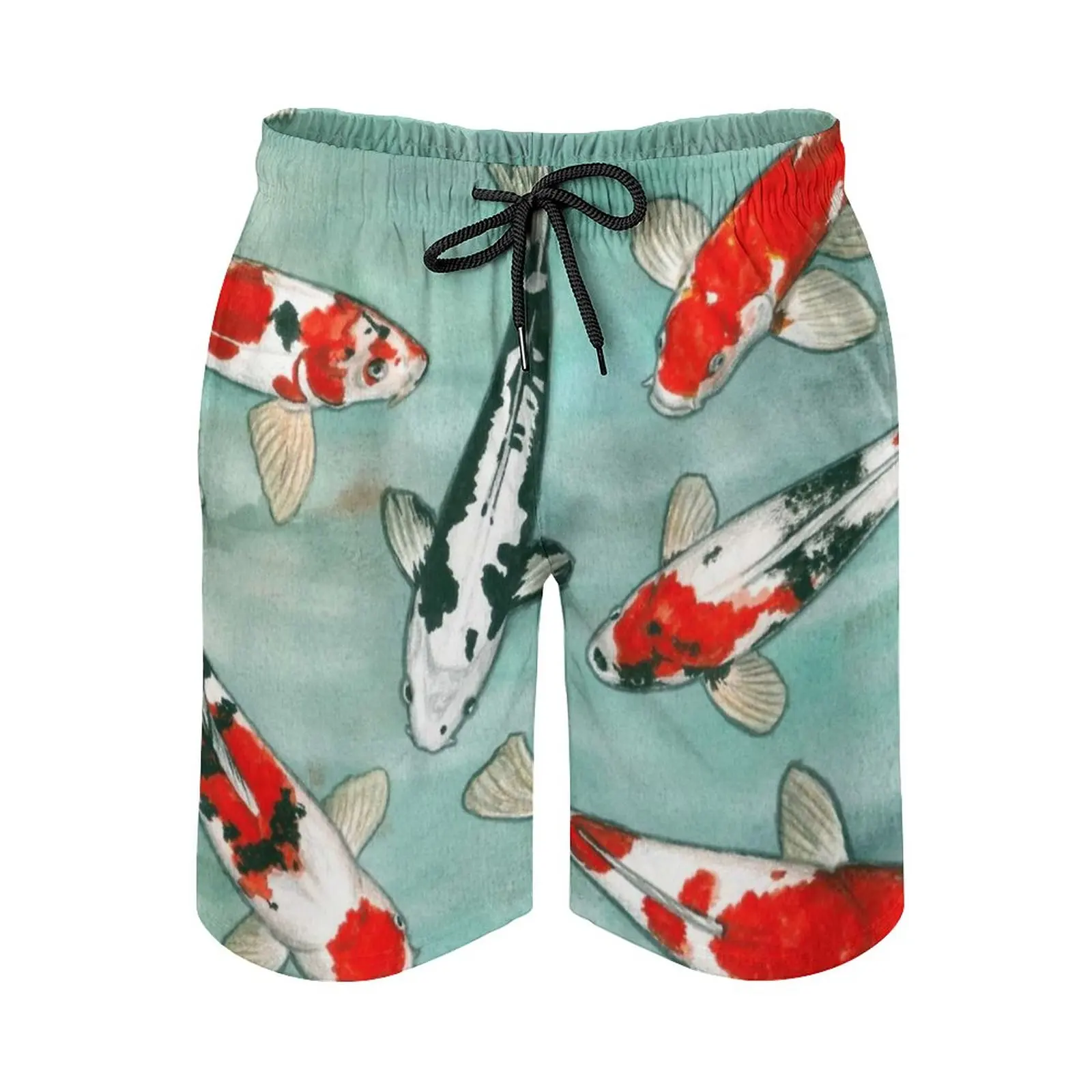 

Le Ballet Des Carpes Koi Men's Beach Shorts Quick Dry Travel Swimsuit Trunks Surf Pants Sports Pants Watercolor Watercolor