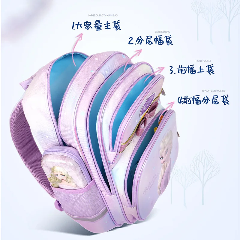 2022 New Disney Frozen Princess Aisha Girls' backpack, superior quality comfortable and breathable 100% original Disney backpack