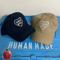 human made heart embroidery baseball cap men women hip hop four seasons adjustable hat metal buckle patch tiger tag label