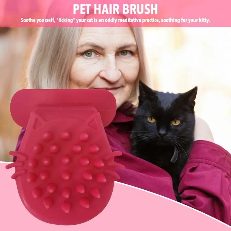 

Pet Cat Massage Brush Tongue Shaped Silicone Soft Pet Hair Remover Brush Licking Cat Kitten Massage Brush Cat Grooming Tool