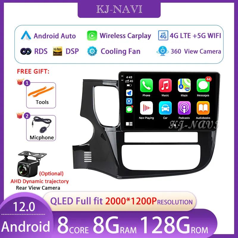 

Автомобильный мультимедийный плеер на Android 12, радио для Mitsubishi Outlander 3 2012-2018, видео, 4G, DVD, стерео, аудио, головное устройство Carplay, динамики